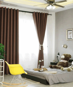 Rèm vải phòng ngủ chung cư một màu đẹp mã DIM2919 - 08