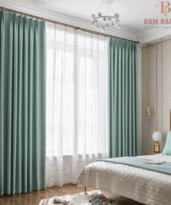 Rèm vải màu ghi sáng đẹp cho phòng khách chung cư mã BYG2909 - 05