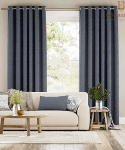 Rèm vải màu xanh đẹp giá rẻ cho phòng khách mã BYG2909 - 03