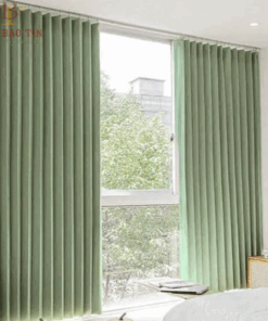 Rèm vải màu xanh cản nắng giá rẻ mã BYG2909 - 01