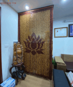 Rèm che bàn thờ bằng hạt gỗ giá rẻ mẫu RHG-017