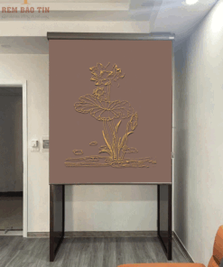 Rèm che ban thờ in tranh họa tiết hoa sen mã RCBT - 009