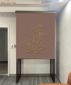 Rèm che ban thờ in tranh họa tiết hoa sen mã RCBT - 013