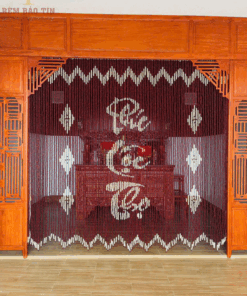 Mành rèm bàn thờ bằng hạt gỗ mẫu RHG-07