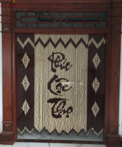 Màn treo bàn thờ bằng hạt gỗ mẫu RHG-010