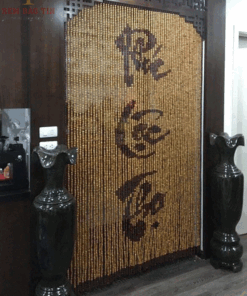 Rèm che ban thờ bằng hạt gỗ mẫu RHG-02