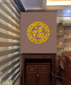 Rèm che ban thờ in tranh họa tiết hoa sen mã RCBT - 038