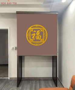 Rèm che ban thờ in tranh họa tiết hoa sen mã RCBT - 040