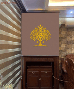 Rèm che ban thờ in tranh họa tiết hoa sen mã RCBT - 041