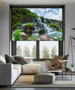 Rèm cuốn in tranh cửa sổ hãng Fivestar mã BT039 - Hệ phụ kiện máng cầu vồng
