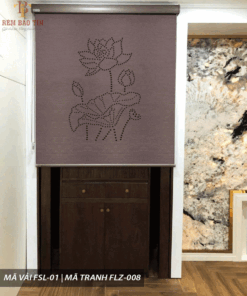 Rèm cuốn che bàn thờ khắc laze họa tiết hoa sen BT016
