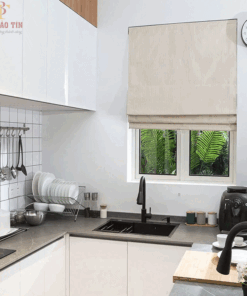 Rèm roman phòng bếp một màu đẹp mã RM033