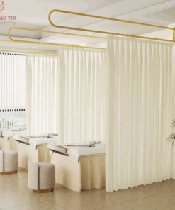 Rèm treo Spa giá rẻ chất liệu voan trắng