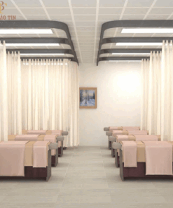 Rèm ngăn spa chất liệu voan trắng siêu đẹp