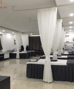Rèm Spa giá rẻ chất liệu voan trắng