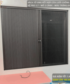 Vách tổ ong kết hợp lưới chống muỗi – Hệ Pro 2.7 – Trắng, ghi, nâu