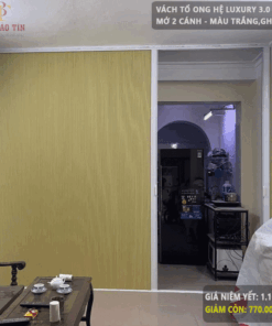 Vách rèm tổ ong ngăn điều hòa- Hệ Luxury 3.0 – Mở 2 cánh – Ghi, trắng, nâu