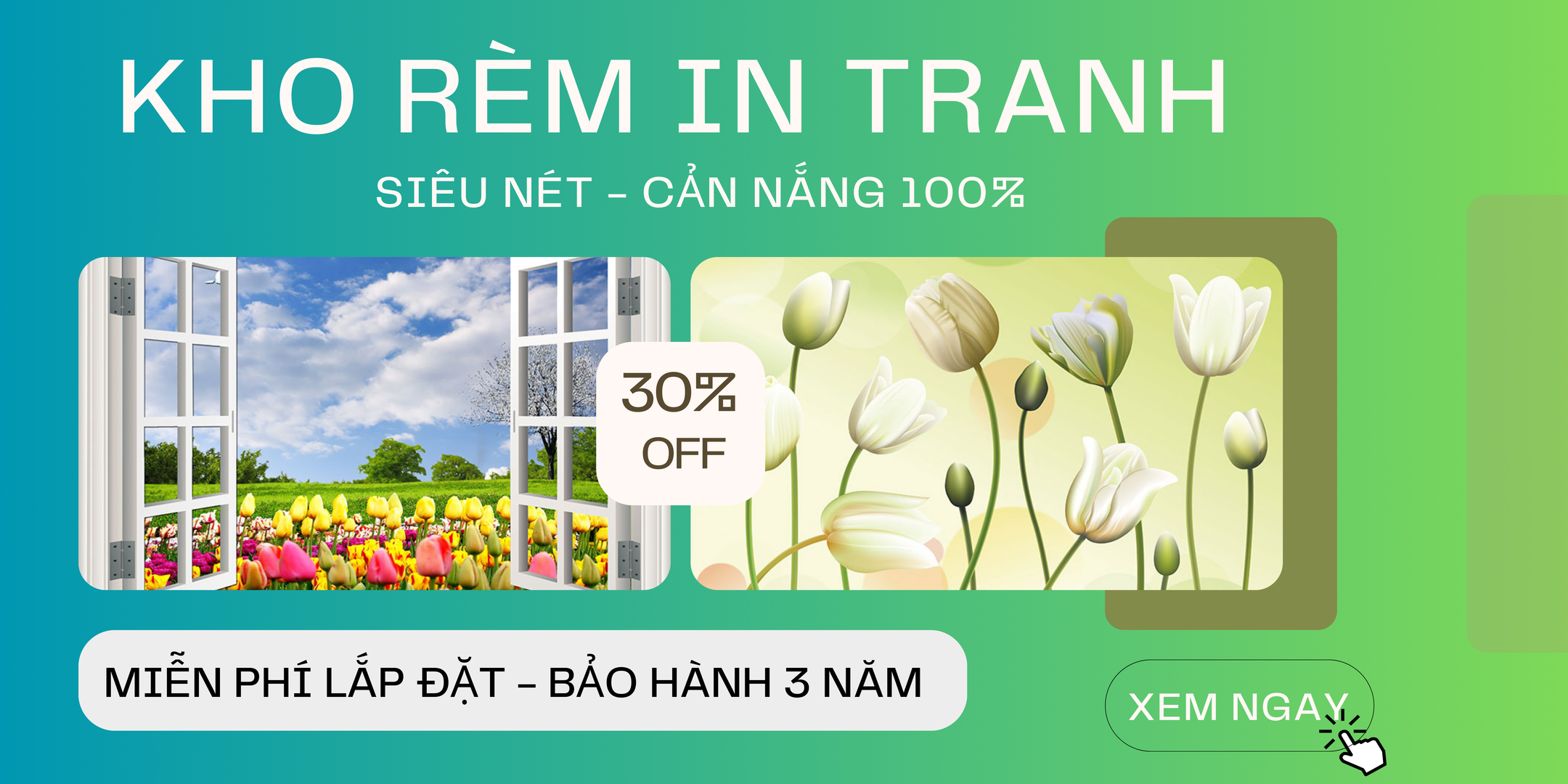 Rèm cuốn in tranh