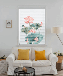 Rèm cầu vồng in tranh mã CV1012-18