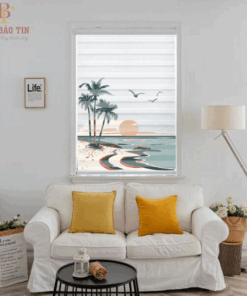 Rèm cầu vồng in tranh mã CV1012-40