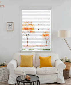 Rèm cầu vồng in tranh mã CV1012-8