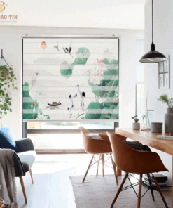 Rèm cầu vồng in trannh mã CV1312-15
