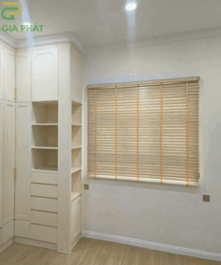 Rèm gỗ đẹp chống nắng tốt – chất liệu gỗ tùng trắng hãng Sankaku bản 5cm