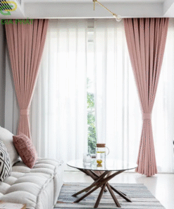 Rèm vải phòng ngủ chung cư một màu đẹp mã DIM2919 - 06