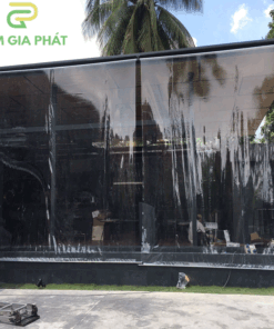Bạt cuốn trong suốt che mưa ban công đẹp mã PVC001