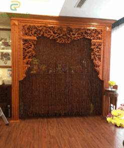 Mành rèm bàn thờ bằng hạt gỗ mẫu RHG-07