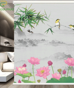 Rèm cuốn in tranh cửa sổ hãng Fivestar mã T2156-01 - Hệ phụ kiện không khoan tường