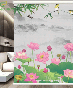Rèm cuốn in tranh cửa sổ hãng Fivestar mã T2155-01 - Hệ phụ kiện không khoan tường