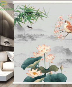 Rèm cuốn in tranh cửa sổ hãng Fivestar mã T2154-01 - Hệ phụ kiện không khoan tường