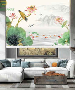 Rèm cuốn in tranh cửa sổ hãng Fivestar mã T2153-01 - Hệ phụ kiện không khoan tường