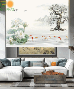 Rèm cuốn in tranh cửa sổ hãng Fivestar mã T2151-01 - Hệ phụ kiện không khoan tường