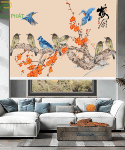 Rèm cuốn in tranh cửa sổ hãng Fivestar mã T2144-01 - Hệ phụ kiện máng thường
