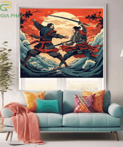 Rèm cuốn in tranh cửa sổ hãng Fivestar mã 2142-01 - Hệ phụ kiện máng thường