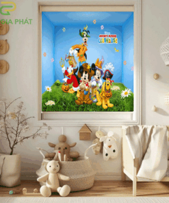 Rèm cuốn in tranh cửa sổ hãng Fivestar mã T2141-01 - Hệ phụ kiện máng thường
