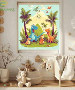 Rèm cuốn in tranh cửa sổ hãng Fivestar mã T2139-01 - Hệ phụ kiện máng thường