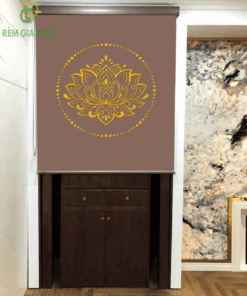 Rèm che ban thờ in tranh họa tiết hoa sen mã RCBT - 01293