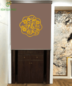Rèm che ban thờ in tranh họa tiết hoa sen mã RCBT - 01289