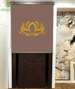 Rèm che ban thờ in tranh họa tiết hoa sen mã RCBT - 01287