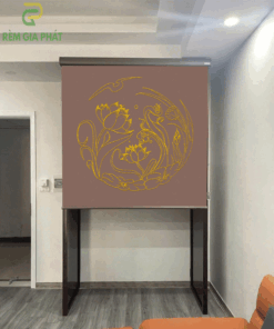 Rèm che ban thờ in tranh họa tiết hoa sen mã RCBT - 01285
