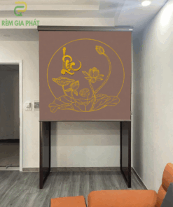 Rèm che ban thờ in tranh họa tiết hoa sen mã RCBT - 01280