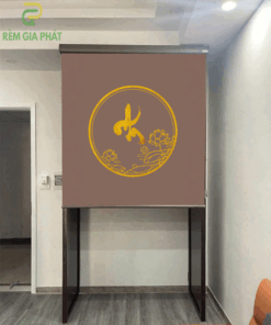 Rèm che ban thờ in tranh họa tiết hoa sen mã RCBT - 01277