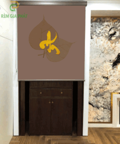 Rèm che ban thờ in tranh họa tiết hoa sen mã RCBT - 01276