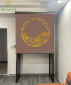 Rèm che ban thờ in tranh họa tiết hoa sen mã RCBT - 01273
