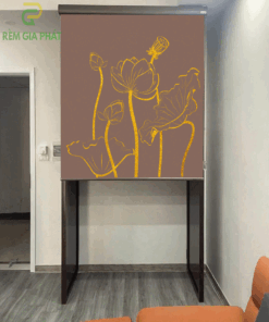 Rèm che ban thờ in tranh họa tiết hoa sen mã RCBT - 01267
