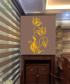 Rèm che ban thờ in tranh họa tiết hoa sen mã RCBT - 01266