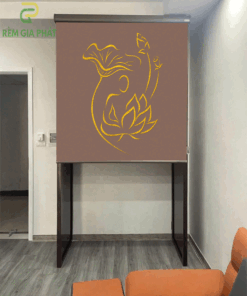 Rèm che ban thờ in tranh họa tiết hoa sen mã RCBT - 01264